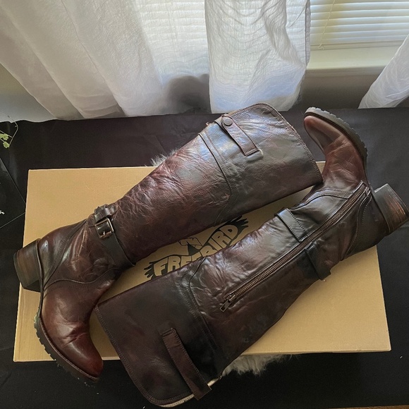 Freebird by Steven Quebec Leather Equestrian Riding Boot.  OTK Brown Siz… - Picture 4 of 12